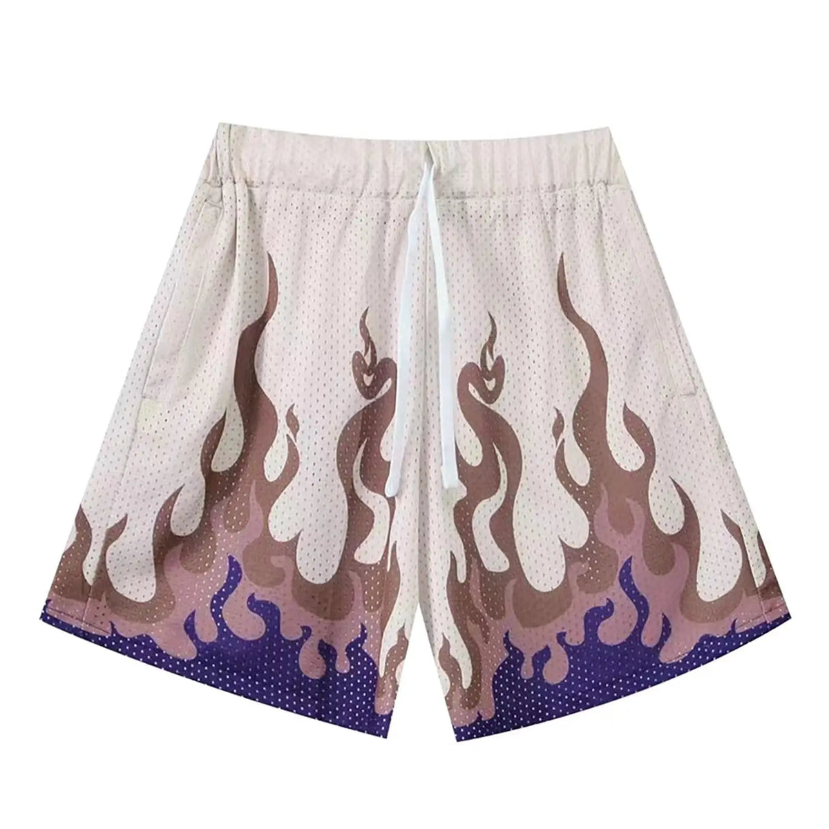 Men's Flame Pattern Basketball Shorts Boys Summer Cool Hawaii 3D Printed Casual Swim Trunks Quick Dry Surfboard Shorts