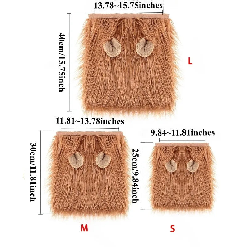 Pet Costume Funny Dog Lion Mane With Ears Wig Hat Pet Lion Headpiece Halloween Party Photo Prop Cute Animal Costume