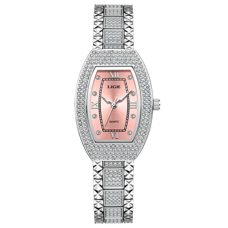 Women's Crystal Tonneau Quartz Bracelet Watch