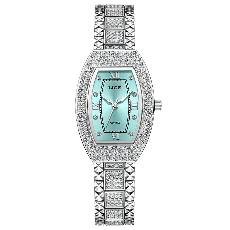 Women's Crystal Tonneau Quartz Bracelet Watch