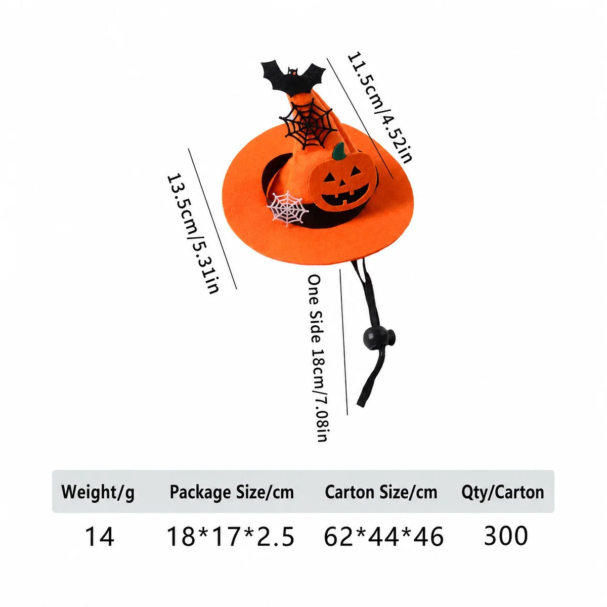Small Dog Costume Accessory Halloween-Themed Halloween Pet Cap Pet Halloween Witch Hat Handcrafted Pumpkin Design Pet Hat