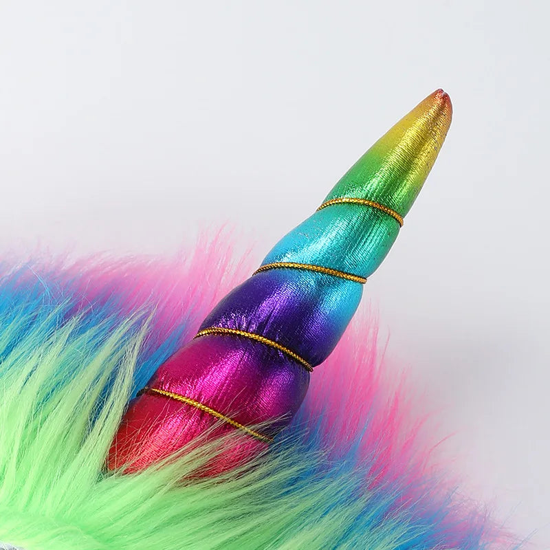Rainbow Plush Pet Unicorn Hat for Dogs And Cats with Horn Halloween Cosplay Party Photo Props Small Pet Costume Headwear