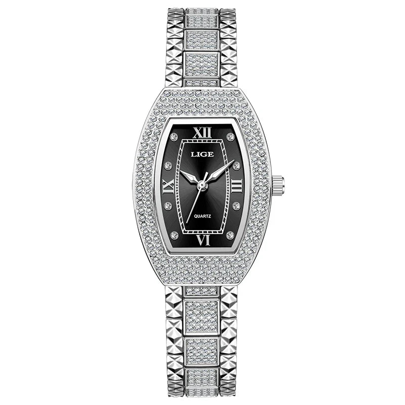 Women's Crystal Tonneau Quartz Bracelet Watch