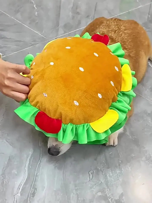 Halloween Pet Dog Burger Hood Collar Hat Cartoon Pet Fries Bib Messing with Weird Costumes Elisabeth Circle Cosplay Cat Costume