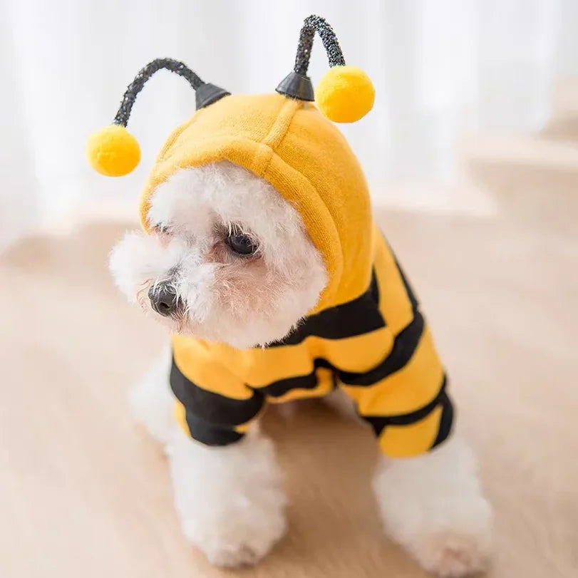 Bee Pet Puppy Coat Apparel Outfit Dog Halloween Hoodies Winter Cat Cosplay Costume Holiday Outfit for Small Medium Dogs & Cats