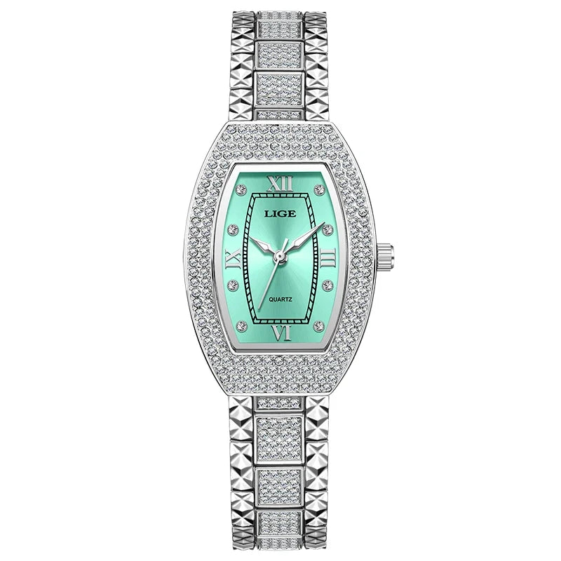 Women's Crystal Tonneau Quartz Bracelet Watch
