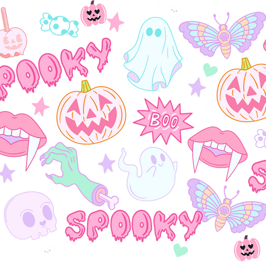 Pastel Pink Halloween Glass Cups