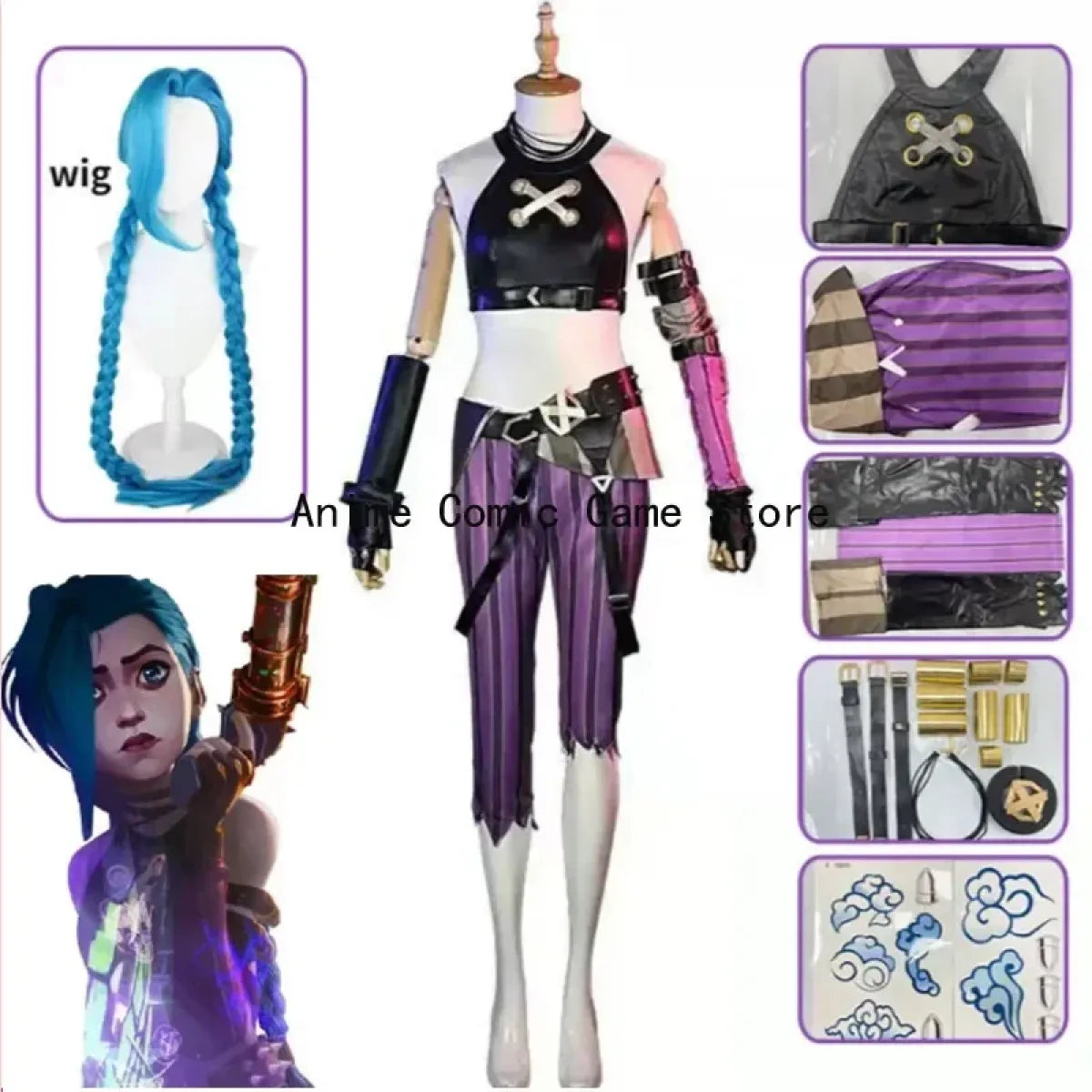 LOL Arcane Cosplay Costume - Loli Jinx Crit